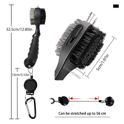 Golf Club Brush – 2-Sided Groove Cleaner Kit for Putter, Wedge & Ball, Golf Accessories