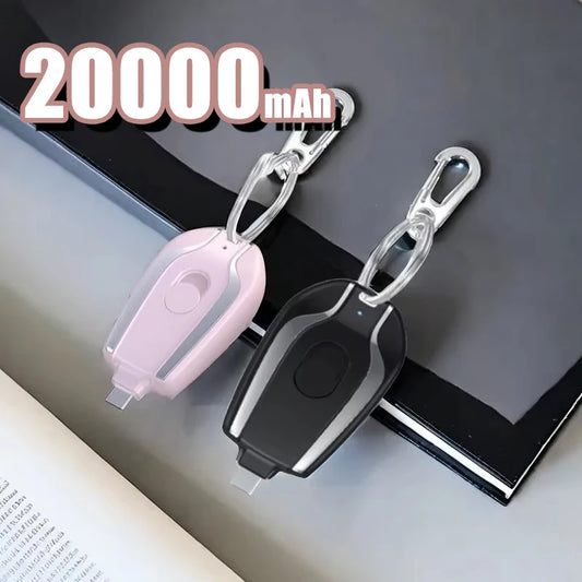 Mini Keychain Power Bank 2000mAh – Portable Emergency Charger for iPhone 12/13/14, Samsung & Xiaomi, Compact USB Power Bank Travel Battery