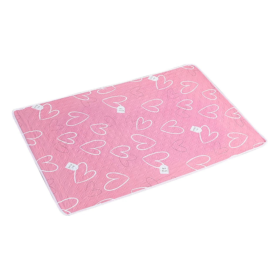 80x120cm 4-Layer Cartoon Dino Diaper Changing Mat – Waterproof Washable Pad for Baby Care & Menstrual Use