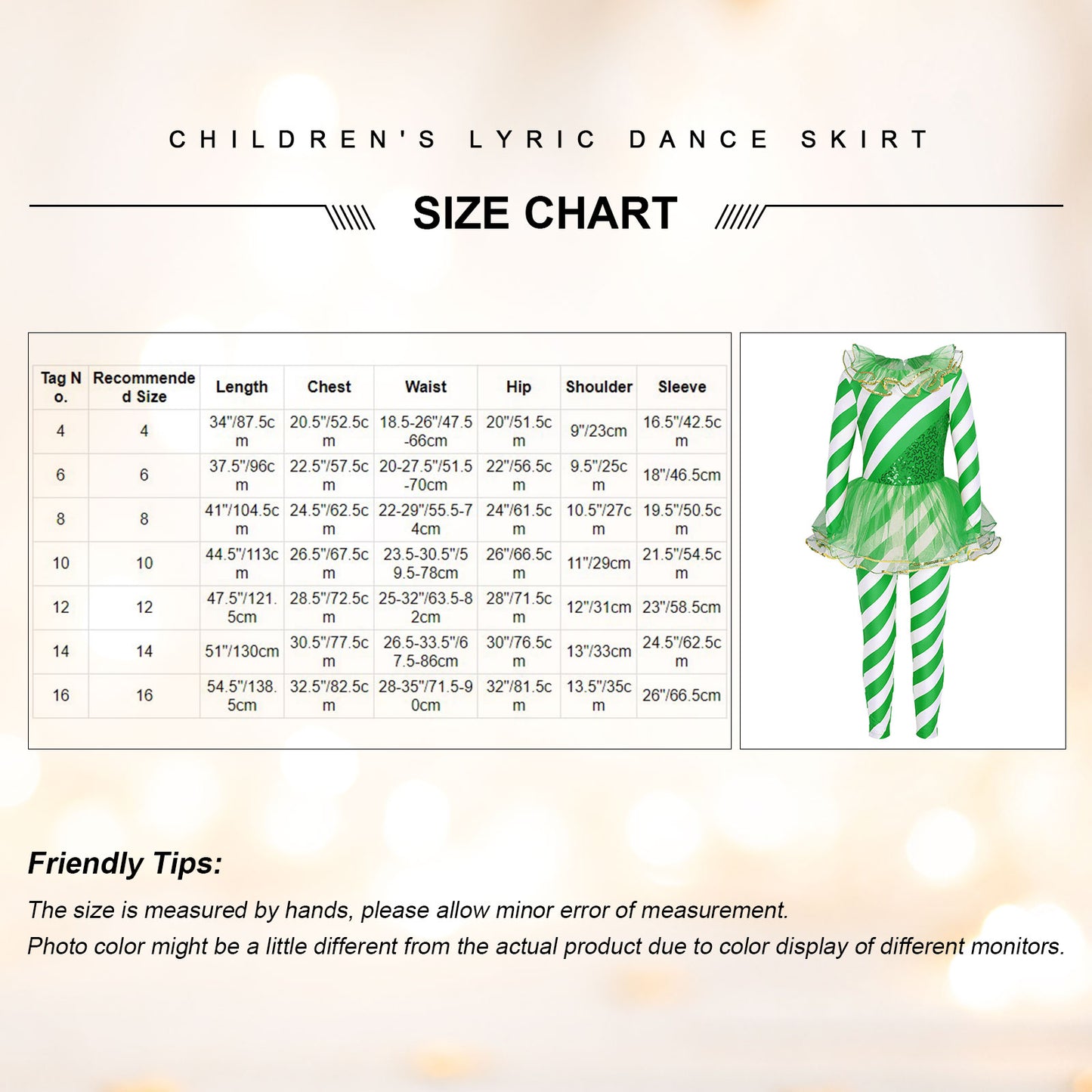 Kids Candy Cane Striped Christmas Tutu Leotard — Sequined Santa Bodysuit for Ballet & Gymnastics