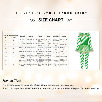 Kids Candy Cane Striped Christmas Tutu Leotard — Sequined Santa Bodysuit for Ballet & Gymnastics
