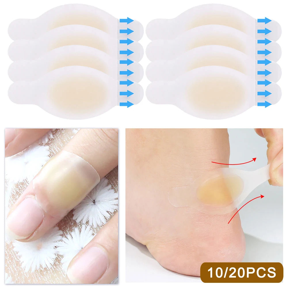 10/20PCS Hydrocolloid Foot Patches Heel Stickers | Anti-Wear Adhesive Bandages for Pain Relief & First Aid