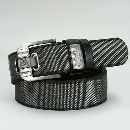 Men’s Canvas Pin Buckle Belt — Casual Retro Waistband Overalls Fashion Webbing Belt, High-Quality c032