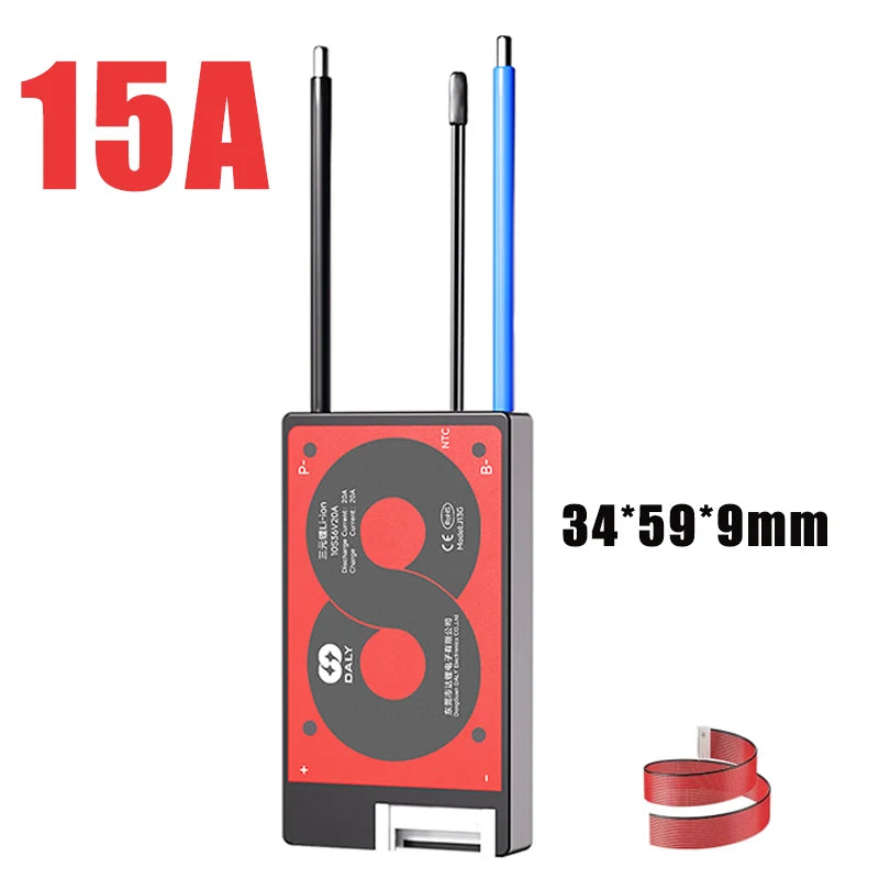 DALY Li-Ion LiFePO4 BMS Battery Protection Board - 4S–24S 15A–100A Balance BMS with NTC Temperature Sensor