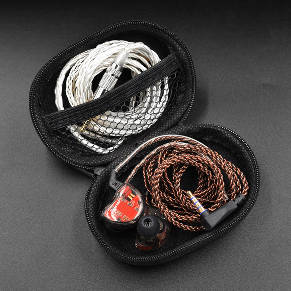 KZ Earphone Case – Portable EVA Zipper Headset Storage Box with Logo, Square Compression Organizer for Headphones