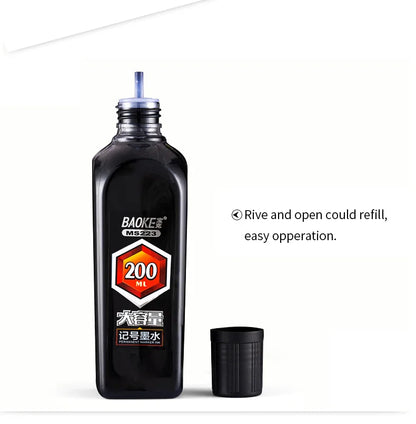 BAOKE MS223 Permanent Marker Ink – 200ml High-Capacity Refill Ink Bottle