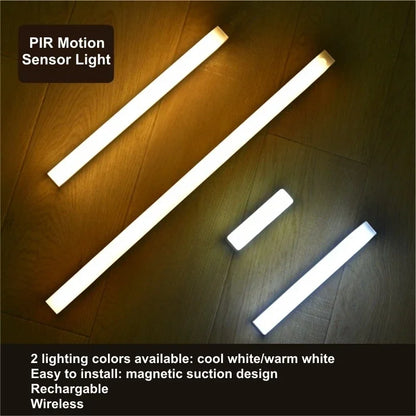 Rechargeable PIR Motion Sensor LED Light - Portable USB Indoor Lamp for Closets, Hallways & Home Lighting