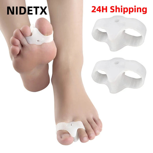 2 Piece Silicone Toe Spreader Separator - Bunion and Hallux Valgus Corrector for Thumb and Finger Alignment