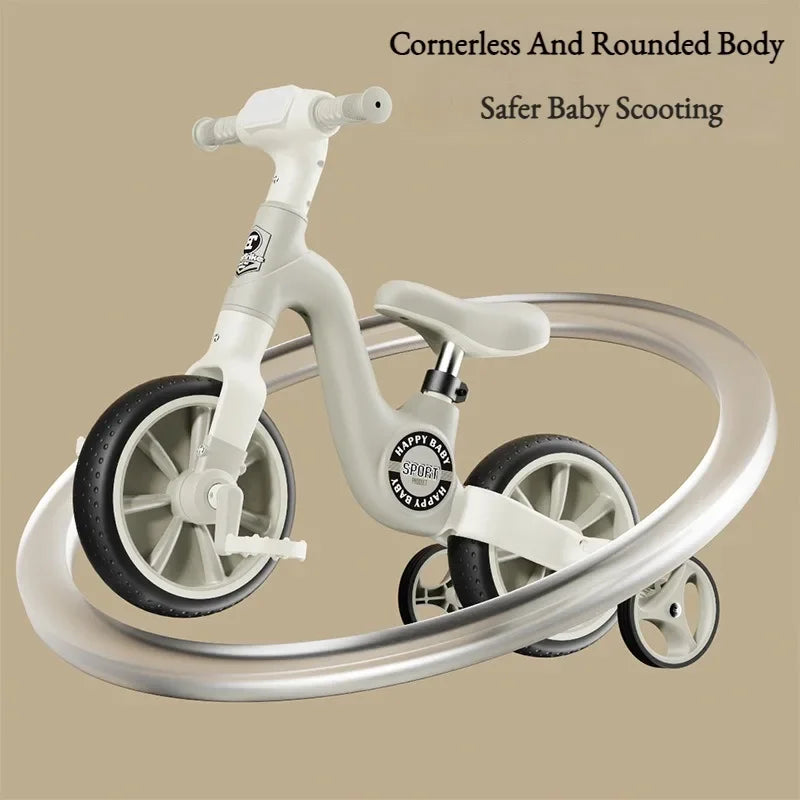 2-in-1 Children’s Balance Bike – Three-Wheeled Multifunctional Pedal Walker with Music & Lights, Indoor and Outdoor Baby Toy