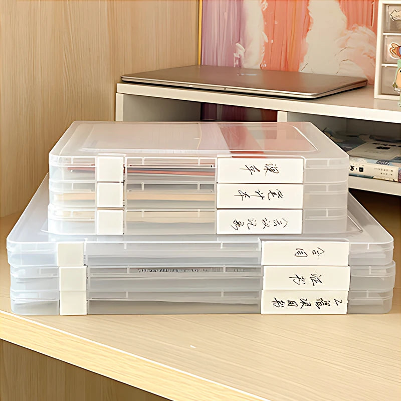 Efficient A4 File Storage Box for Students: Portable Folder & Test Paper Organizer