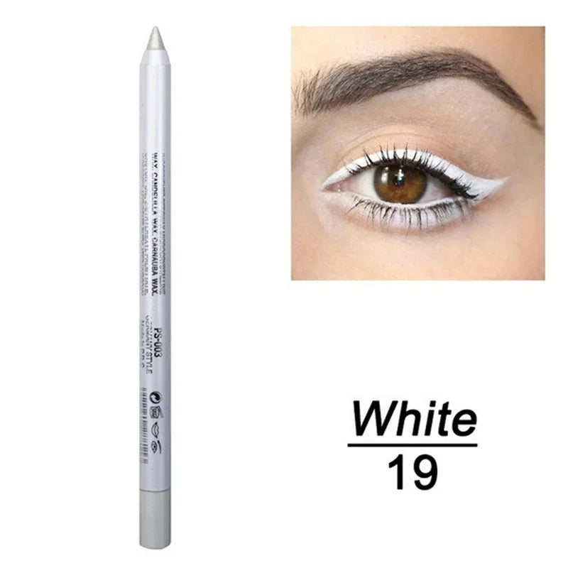 14-Color Waterproof Eyeliner Pencil – Long-Lasting Smokey Punk Style High-Pigment Shimmer Eyeshadow Stick