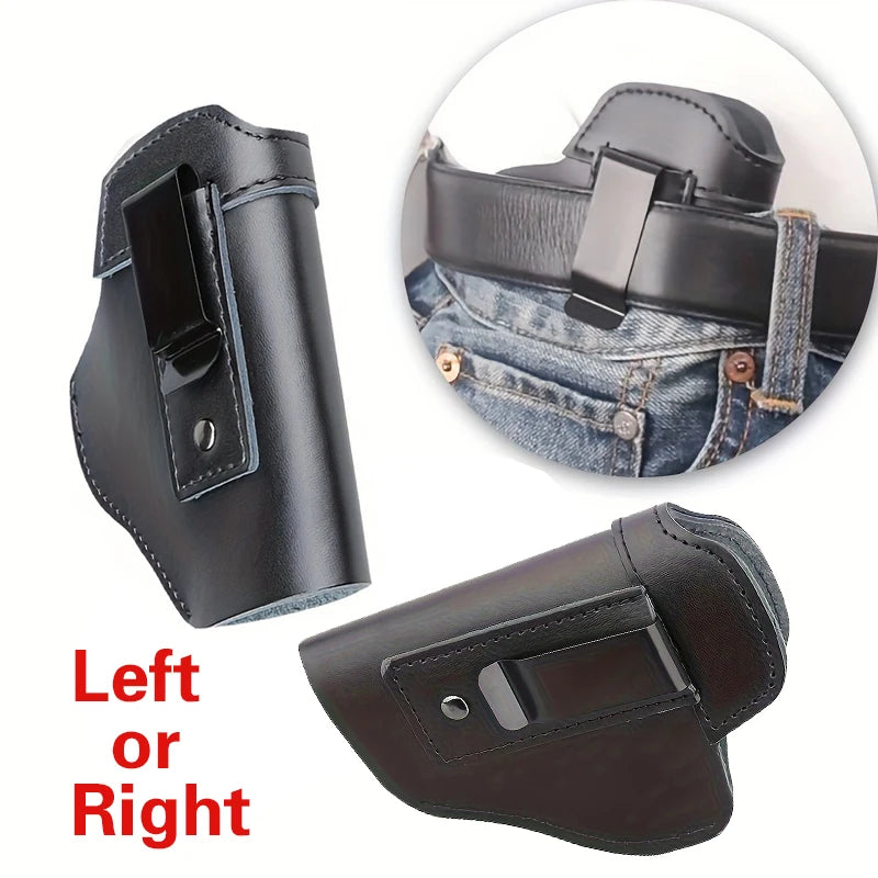 IWB Cowhide Concealed Gun Holster – Inner Belt for Glock 17/19/43, S&W M&P, P220/P226/P229, XD/XDS, Hunting