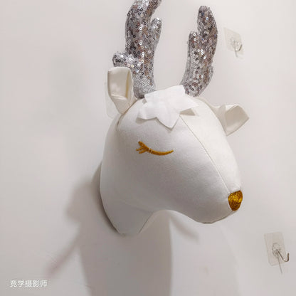 Handmade 3D Felt Animal Heads — Elephant & Swan Wall Hanging Decor for Nursery & Kids’ Bedroom