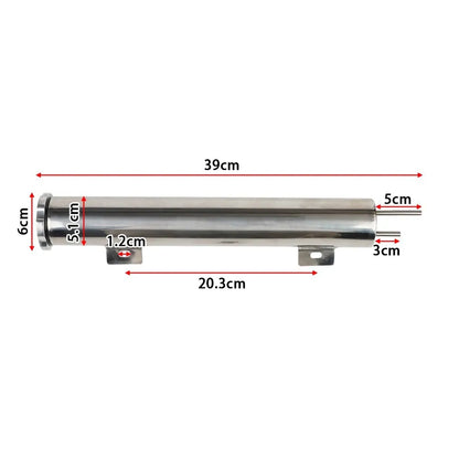 Universal Stainless Steel Coolant Overflow Tank - Polished Radiator Expansion Reservoir for Cars