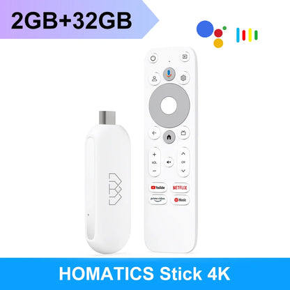 HOMATICS 4K TV Stick – Google Certified, Netflix, 2GB+32GB, Dolby Atmos, Amlogic S905Y4, WiFi Streaming Box