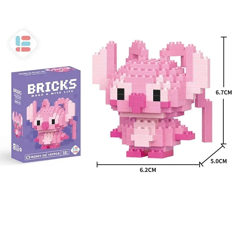 Stitch, Sanrio, and Mickey Mouse Cartoon Dolls - Micro-Particle Building Block Toys Compatible with Children's Gifts