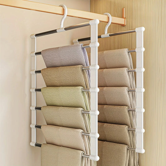 Foldable Stainless Steel Pants Hangers – Space-Saving Closet Organizer for Jeans, Leggings & Trousers   2/2