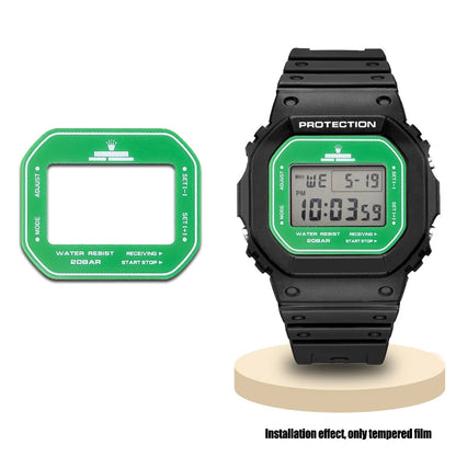 7-Color Tempered Glass Screen Protector for Casio G-Shock DW-5600, DW-5635 & GW-B5600 - Watch Face Protective Film