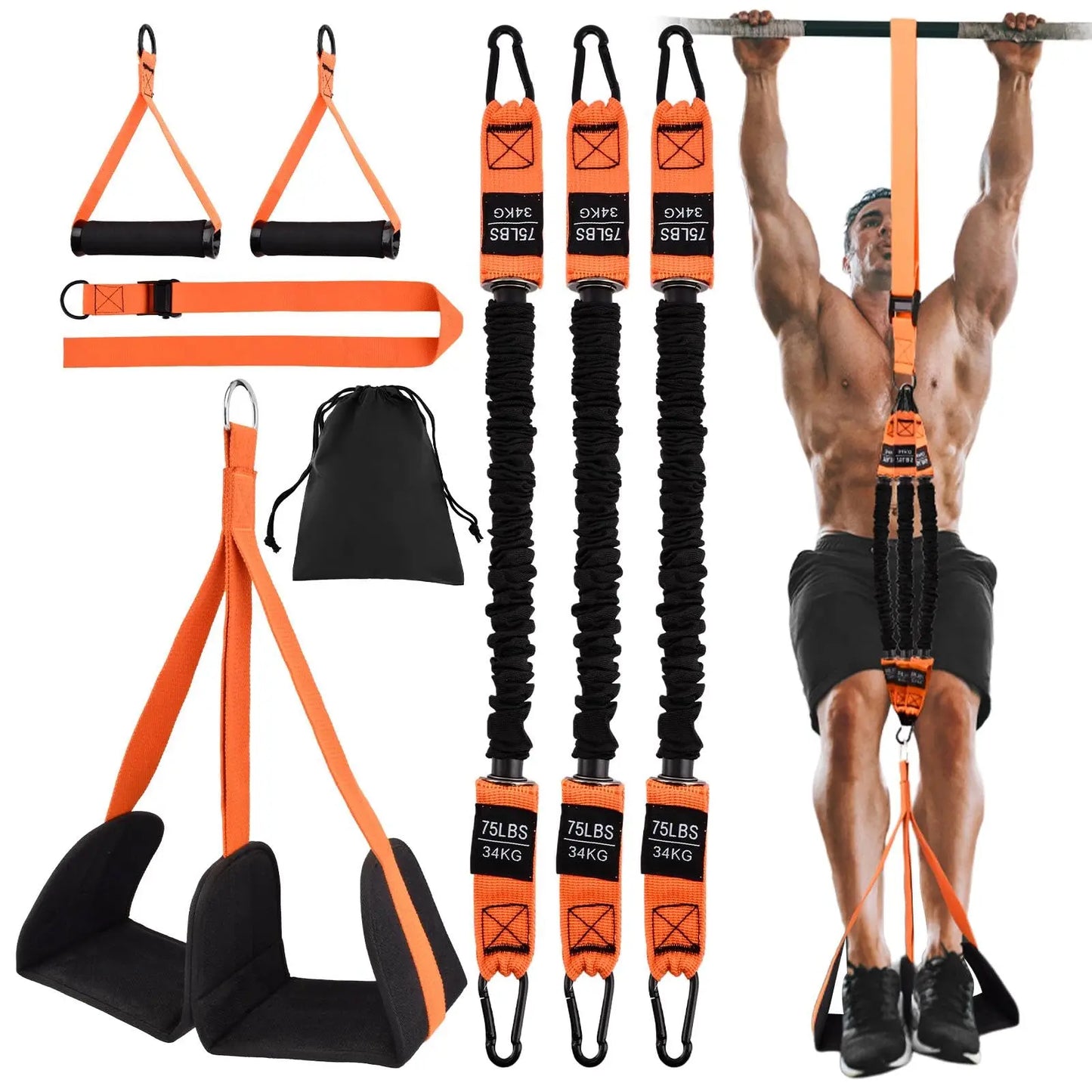 Pull-Up Assistance Bands Set – Resistance Straps for Men & Women, Hanging Training Chin-Up Workout and Body Stretching