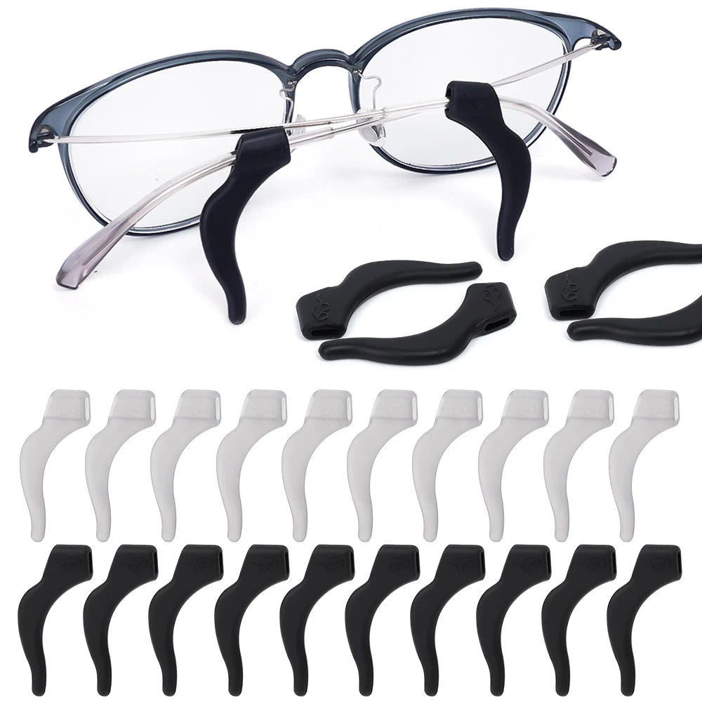 Anti-Slip Silicone Ear Hooks for Glasses | Elastic Eyewear Grip, Temple Holder & Fastener Accessories