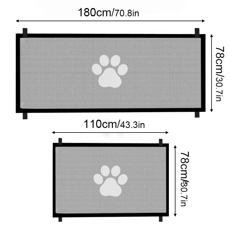 Portable Folding Pet Barrier Fence – Breathable Mesh Safety Fence for Cats & Dogs
