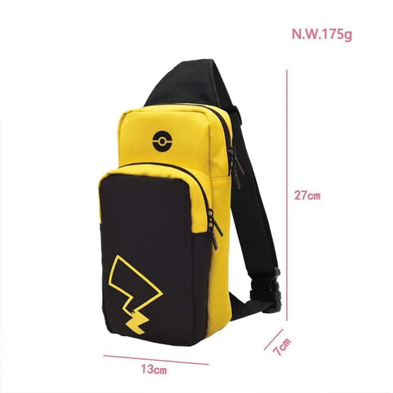 Pokemon Pikachu Crossbody Storage Bag – Travel Case for Nintendo Switch OLED, Lite, Dock & Game Console Carry Pouch