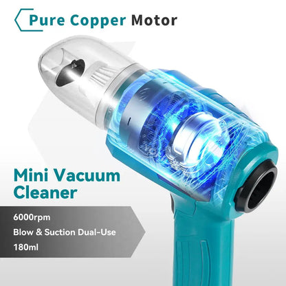 Mini Electric Handheld Vacuum Cleaner – Strong Suction Wireless Home Cleaner & Blower with 7 Nozzles for 18V/21V Battery