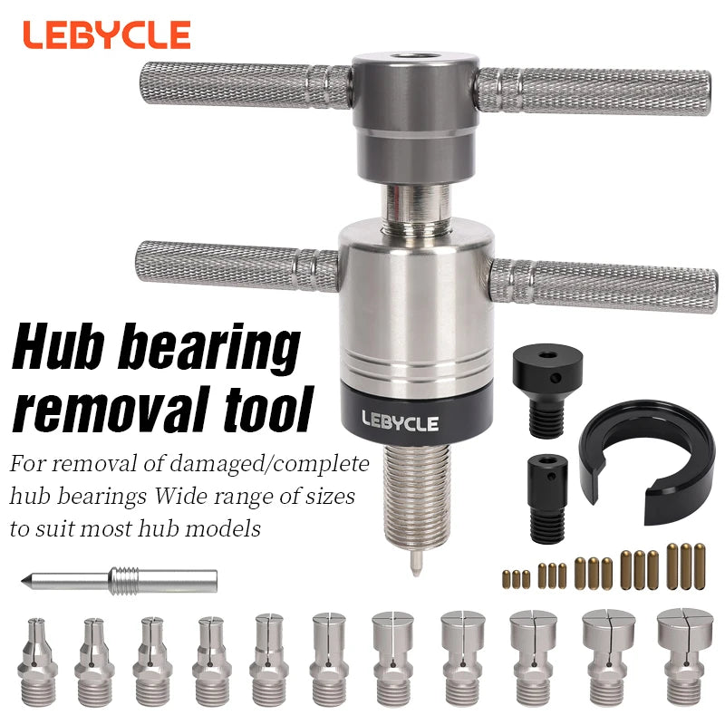 LEBYCLE Bike Hub Bearing Removal Tool — MTB & Road Bicycle Hub Tower Puller for Hub Repair
