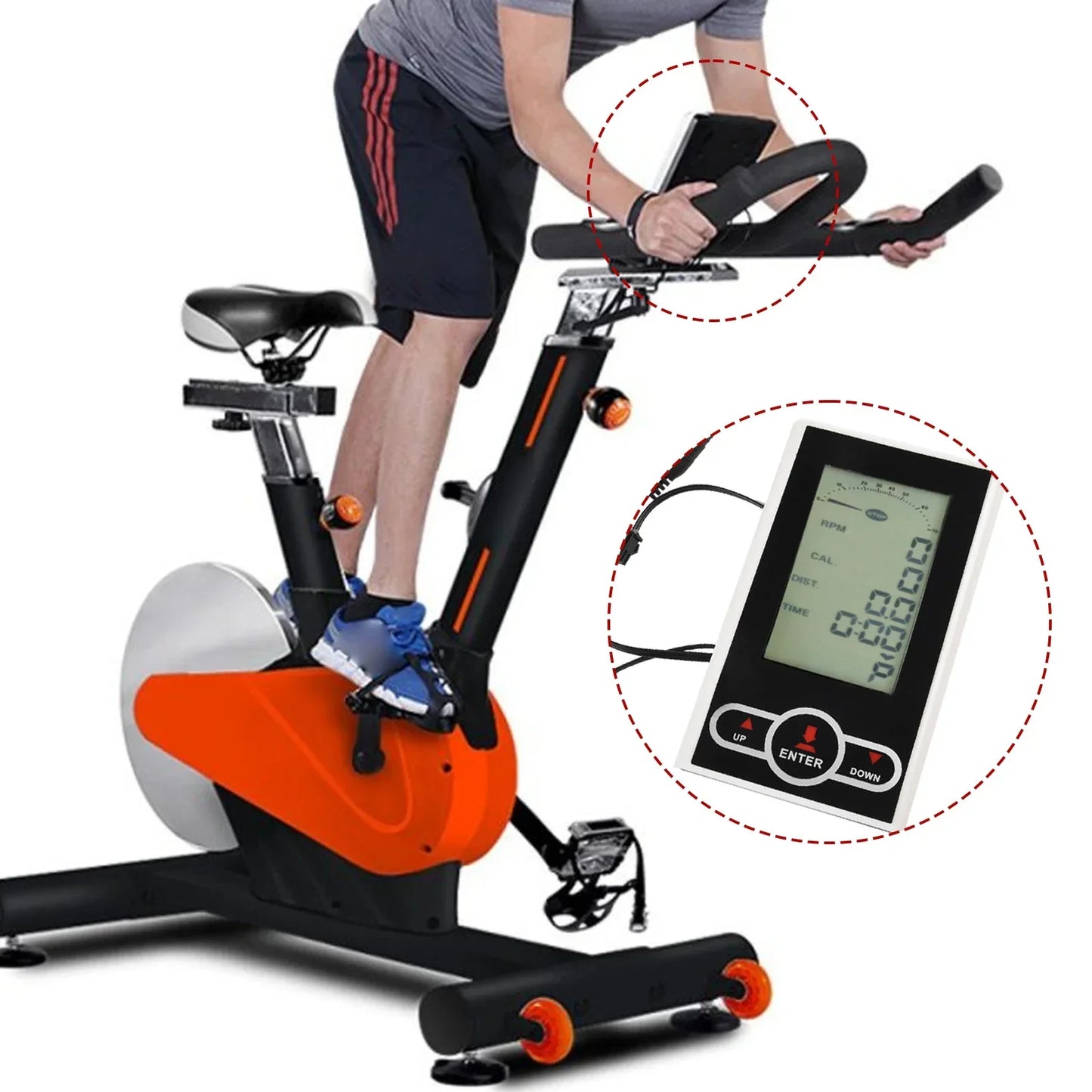 Exercise Bike Monitor Speedometer – Stationary Bike Elliptical Trainer Display, Computer Display Counters & Speed Parts