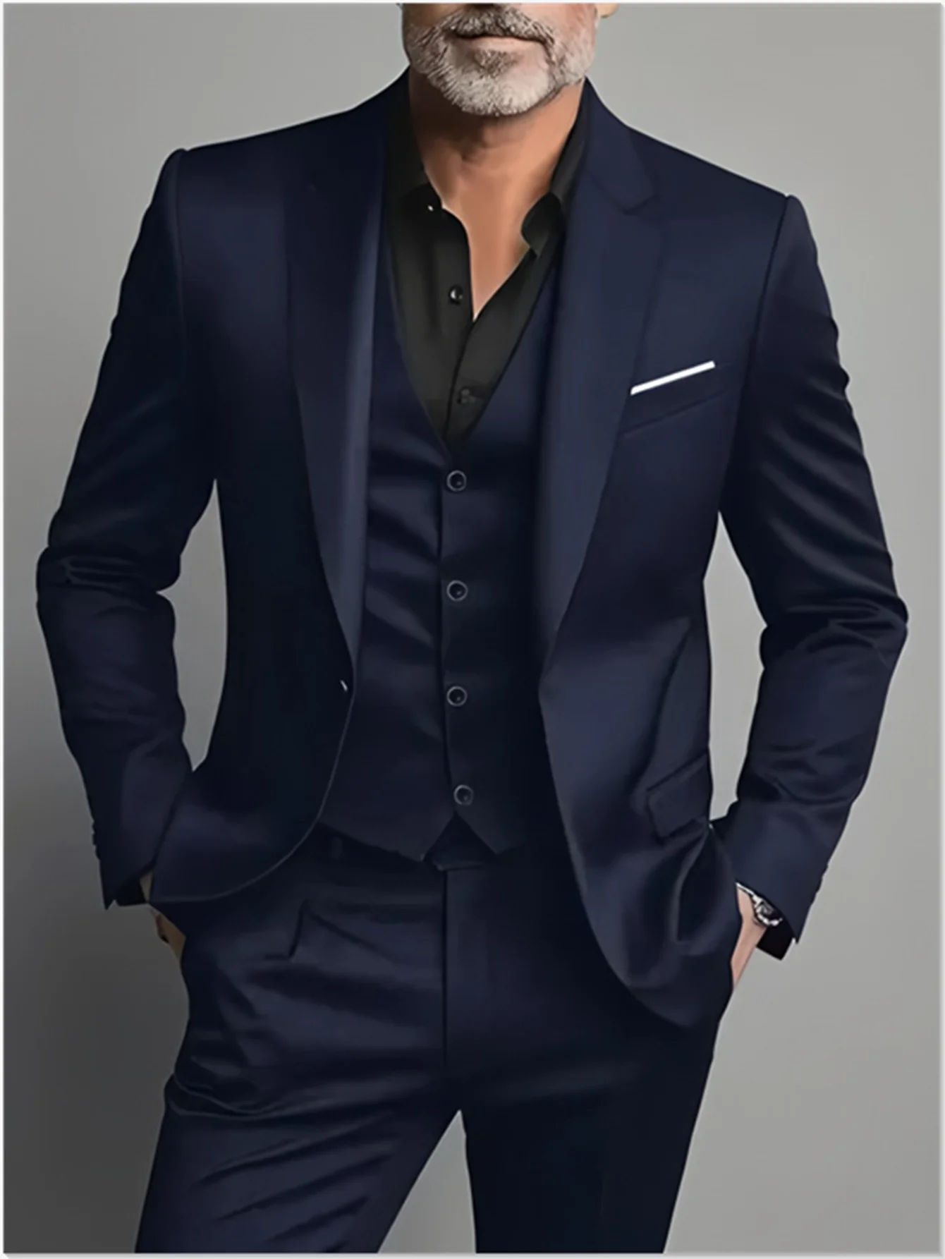 Men's Slim Fit Tuxedo Suit Set - Elegant Black Formal Suit for Weddings, Business & Special Occasions