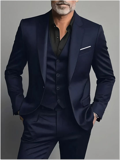 Men's Slim Fit Tuxedo Suit Set - Elegant Black Formal Suit for Weddings, Business & Special Occasions