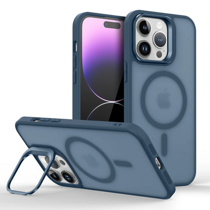 Magnetic Metal Lens Stand for iPhone 11–17 – MagSafe Compatible Matte Wireless Charging Case Holder