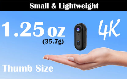 4K HD Mini Vlog Camera — WiFi Wireless Portable Action Body Cam for Sports, Travel & Photography
