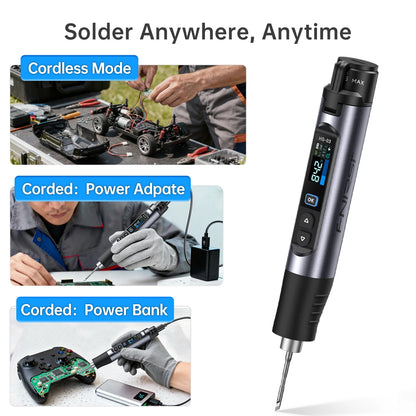 FNIRSI HS-03 Wireless Soldering Iron - Rechargeable 10W Portable Soldering Kit