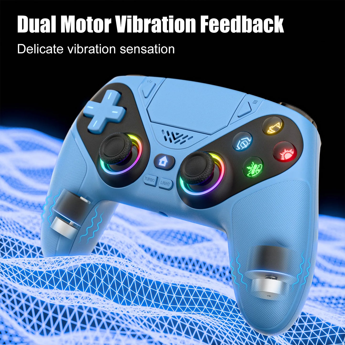 Wireless Bluetooth Gamepad Controller – Dual Vibration Turbo for PS5, PS5 Pro, PS5 Slim & PC