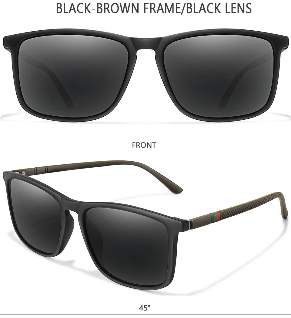 Luxury Square Vintage Polarized Sunglasses for Men & Women – UV400 Cycling, Driving, Fishing Eyewear