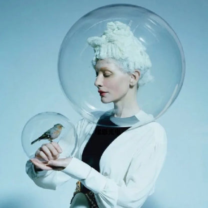 Clear Acrylic Sphere Half Dome Head Cover - Transparent Round Photography Prop for Portrait Shoots & Creative Photo Effects