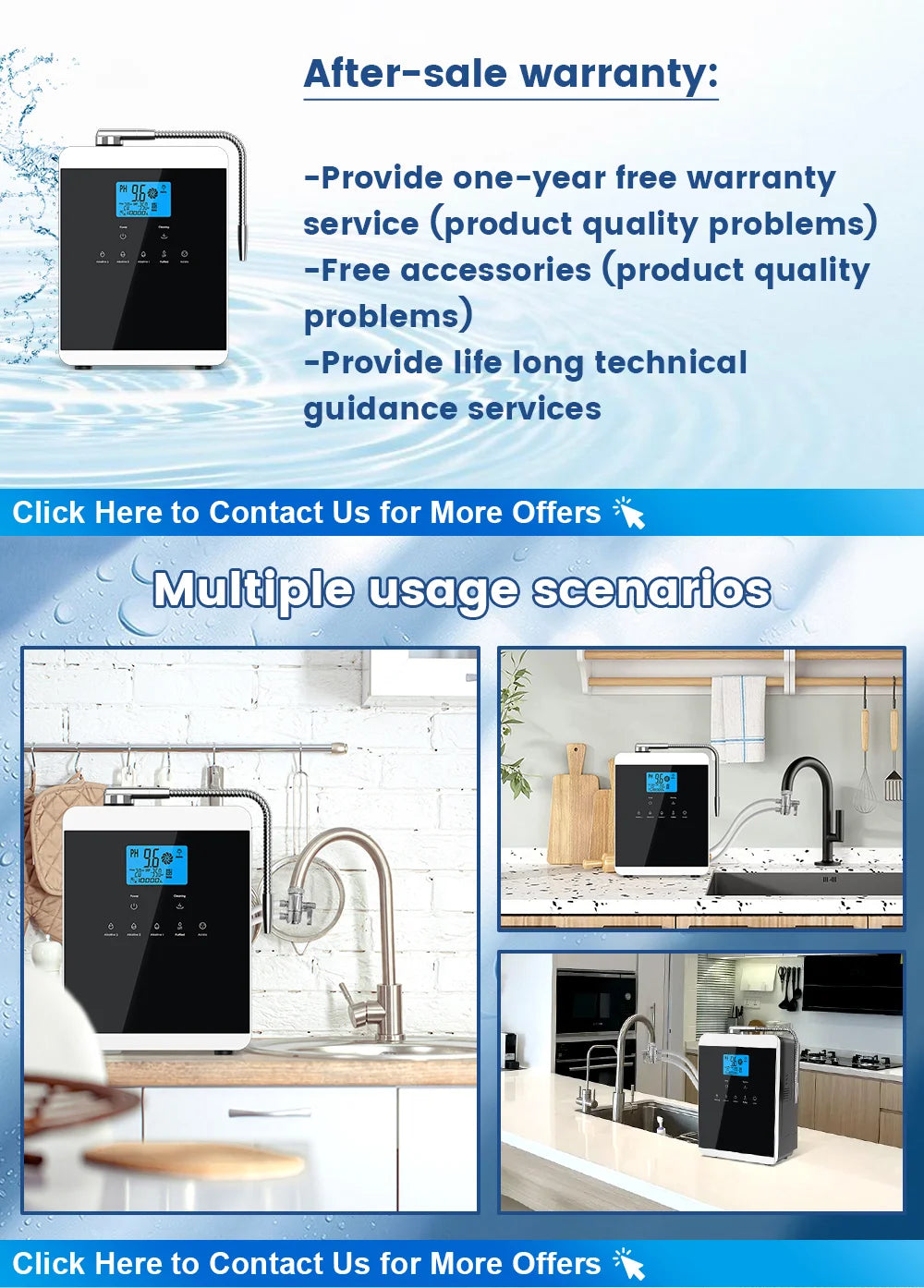 11-Plate Platinum Alkaline Water Ionizer Machine — Household PH 4.5~10.5 Acid & Alkaline Water Generator