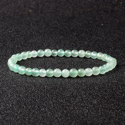 4mm Natural Stone Bead Stretch Bracelet for Men & Women – Agate Lava Handmade Reiki Crystal Jewelry