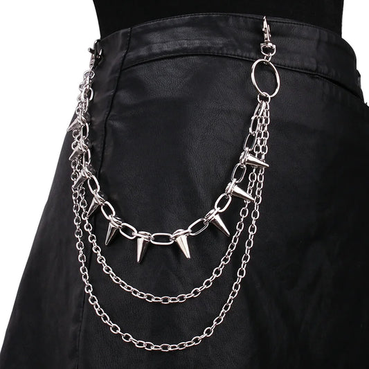 Hip-Hop Punk Rock Metal Waist Chain – Unisex Keychain & Wallet Chain for Jeans & Trousers
