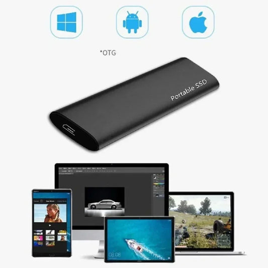 Portable SSD 1TB/2TB – High-Speed External Solid State Drive with USB 3.1/Type-C for Laptop, Phone, Mac, Windows