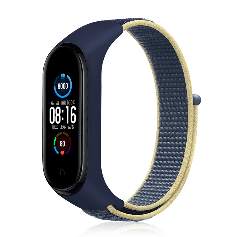Nylon Loop Strap for Xiaomi Mi Band - Adjustable Sport Wristband Bracelet for Mi Band 3 4 5 6 7 8