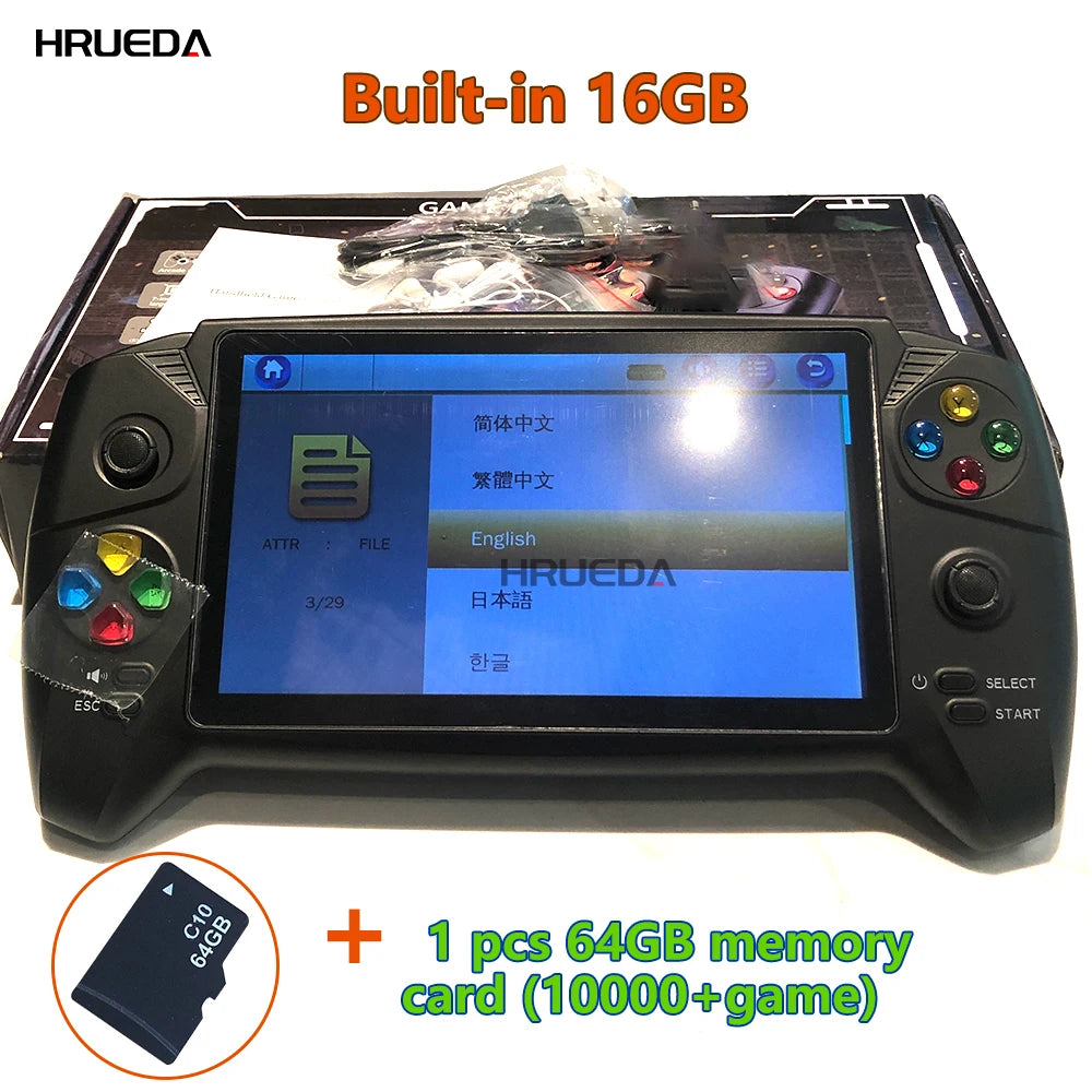 7.0" Retro Handheld Game Console - Dual Joysticks Classic Gaming Player for PS1, GBA, NES & FC Games