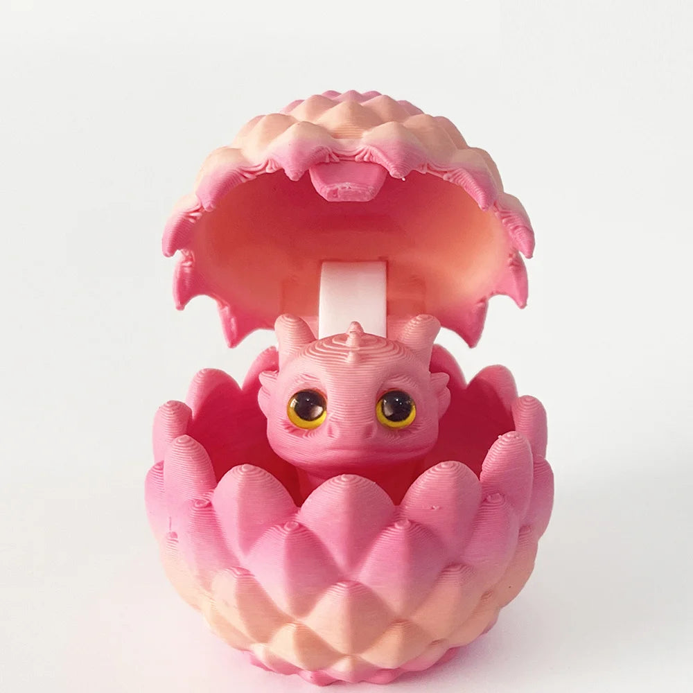 3D Printed Dragon Egg Ornament with Mini Dragon Inside – Decorative Home & Desktop Decor for Furniture and Christmas