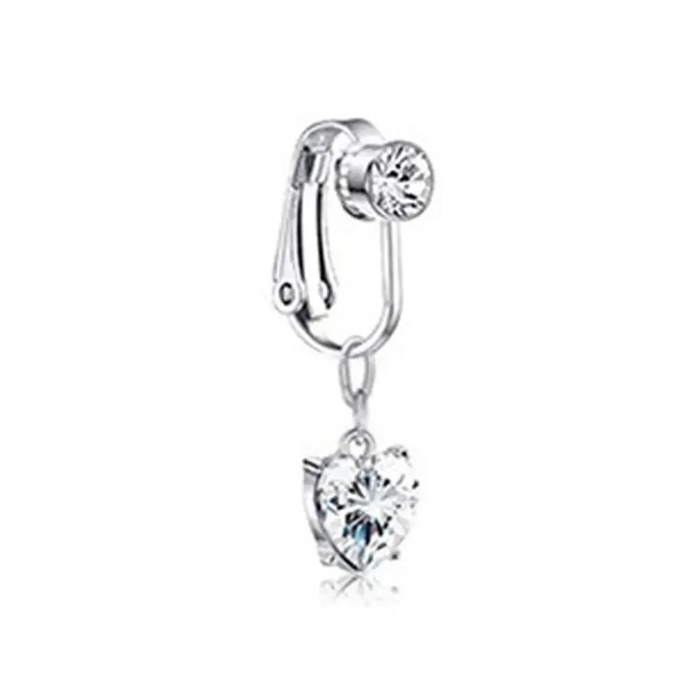 Faux Belly Ring - Non-Piercing Clip-On Navel Button Body Jewelry Belly Piercing Accessory