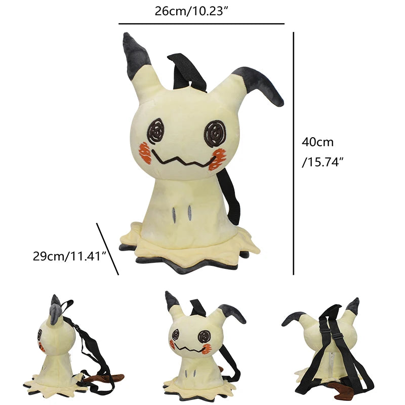 17 Styles Mario & Pokemon Plush Backpack – Koopa, Charizard, Mimikyu, Eevee, Snorlax, Gengar, Mew Turtle Shell Stuffed Toy Bag