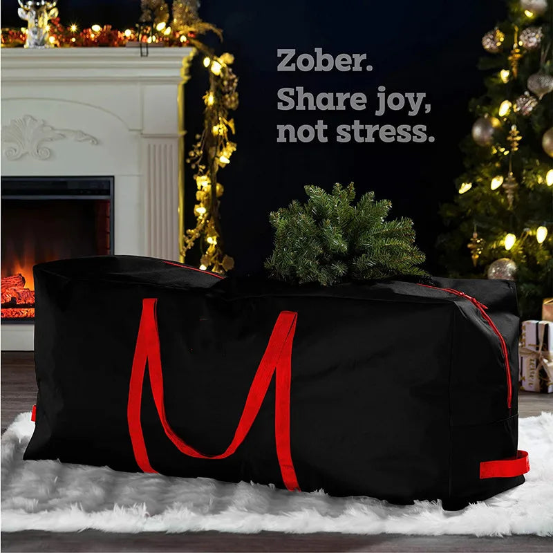 Christmas Tree Storage Bag – Heavy Duty Oxford Fabric Waterproof Dustproof Zippered Container