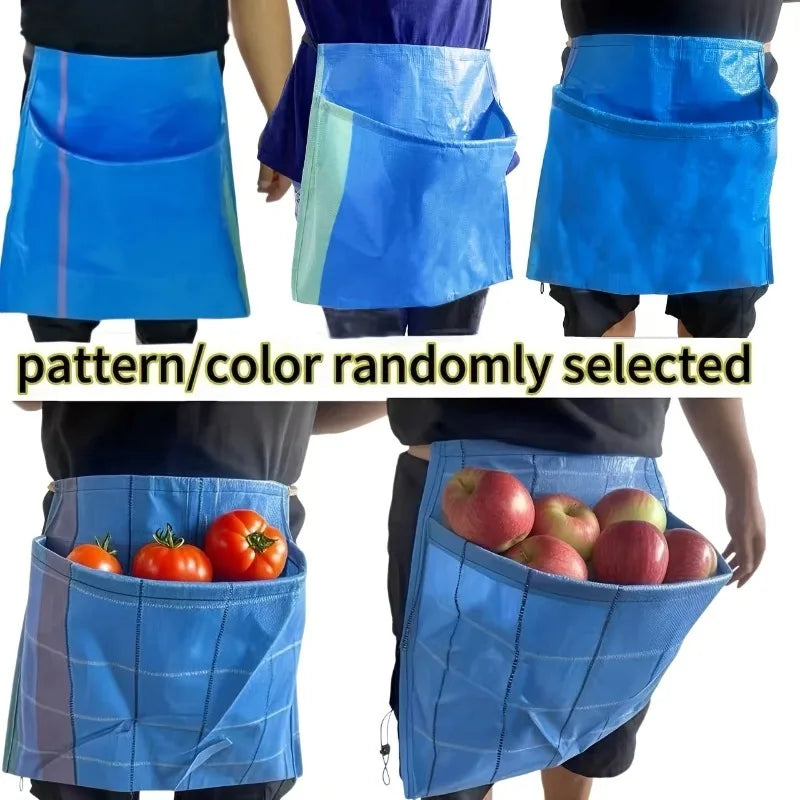 Fruit & Vegetable Picking Apron - Waterproof Waist Harvest Bag for Gardening, Farming & Kitchen Use