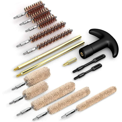 16PCS Tactical Gun Cleaning Kit – Universal Brass Rod for Handgun & Pistol Barrel Cleaning (.22/9mm/.40/.357 Caliber)