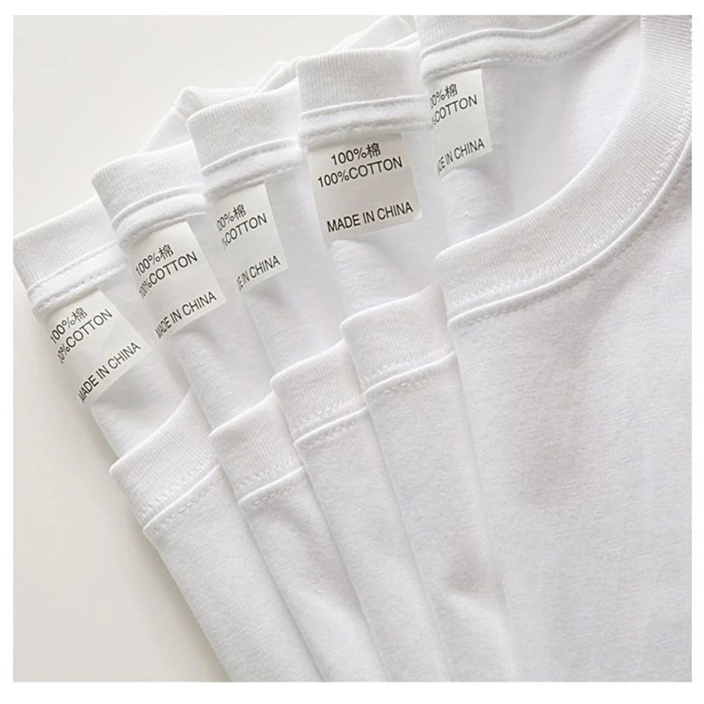 2PCS Unisex 100% Cotton White T-Shirts – Casual Loose Fit Short Sleeve Breathable Tees for Men & Women